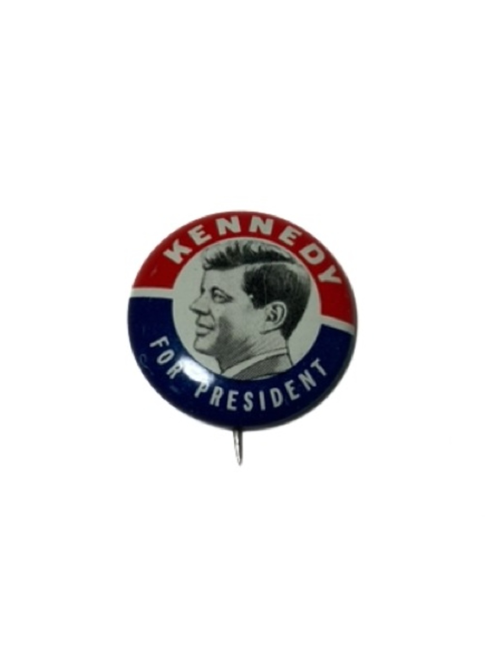 Vintage JFK Kennedy For President Button Pin Side Profile 1960s